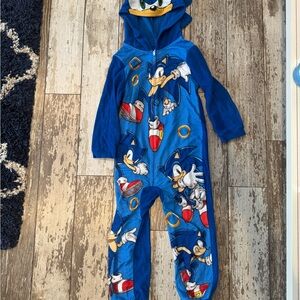 Sonic the Hedgehog Blue Kids One Piece PJ Size XS